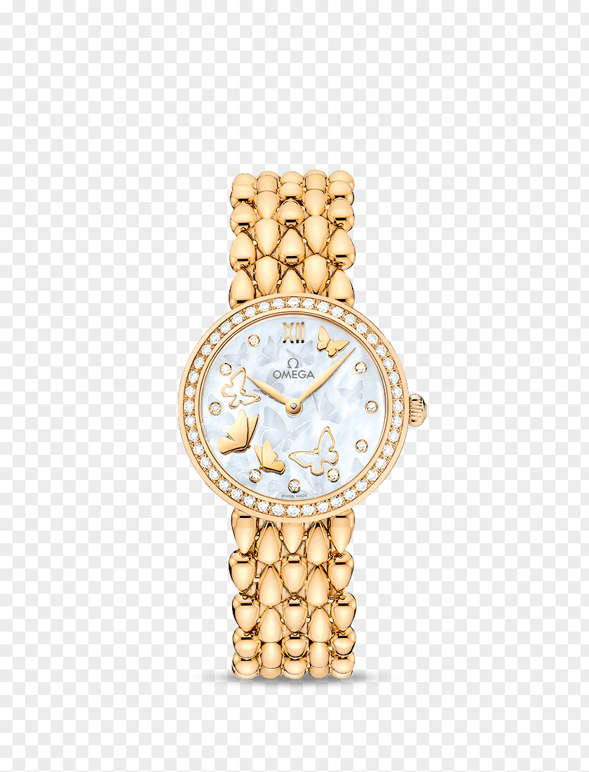 Omega Gold Watch Female Table SA Jewellery Quartz Clock Colored PNG
