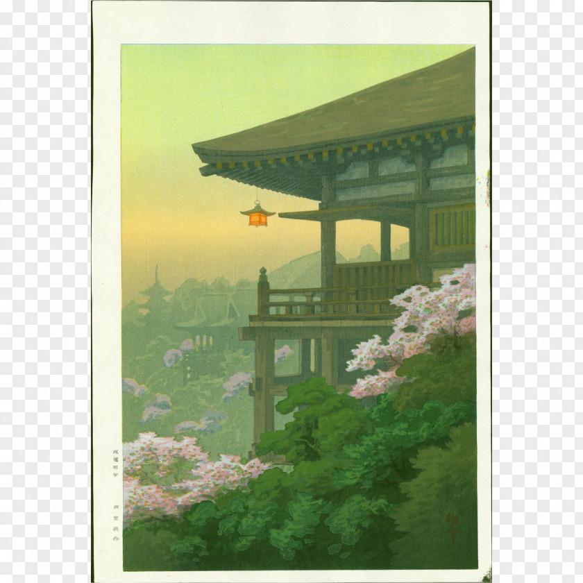 Torii Gate Japanese Art Woodblock Printing In Japan Ukiyo-e Printmaking PNG