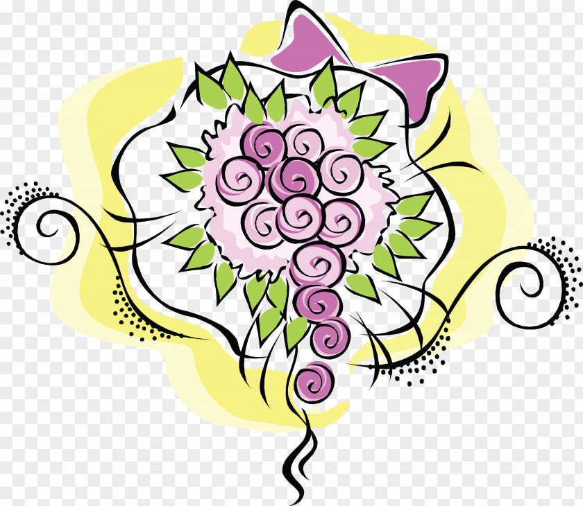 Hand-painted Flowers Sketch Floral Design Clip Art PNG
