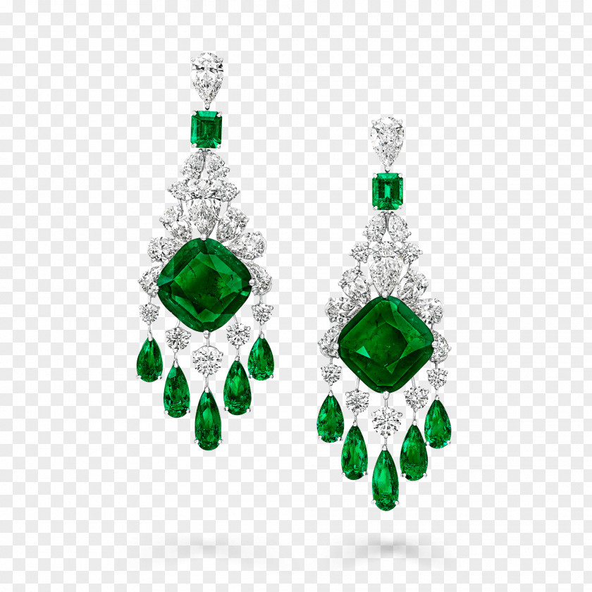 Emerald Earring Jewellery Graff Diamonds Gemstone PNG