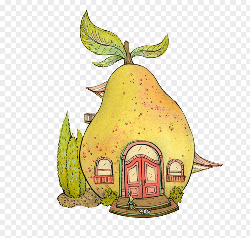 Illustration Pear House Image Art PNG