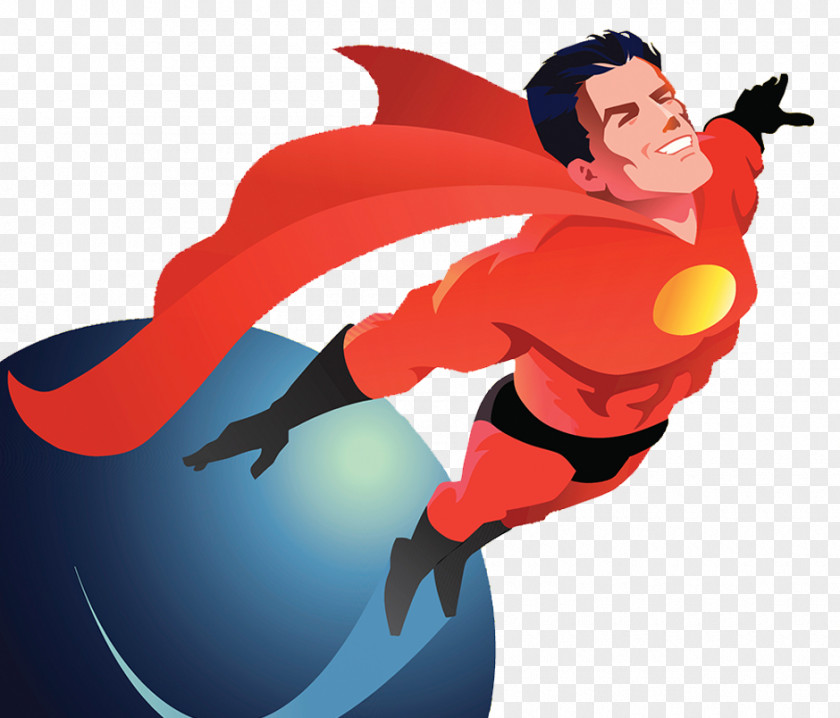 Superman Flying Comics Clark Kent Superhero Stock Illustration PNG