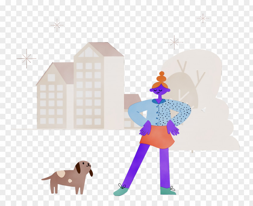Character Dog Cartoon Purple Science PNG