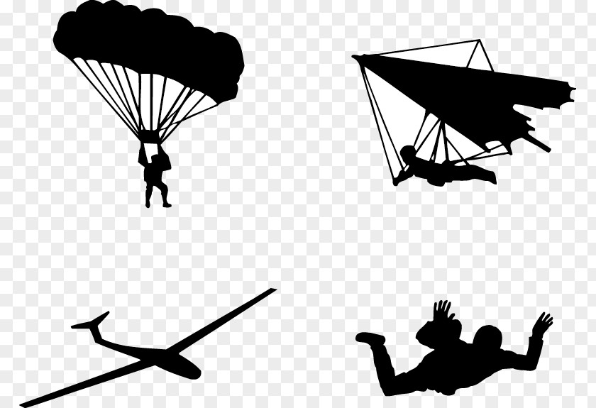 Parachute Silhouette Icon PNG