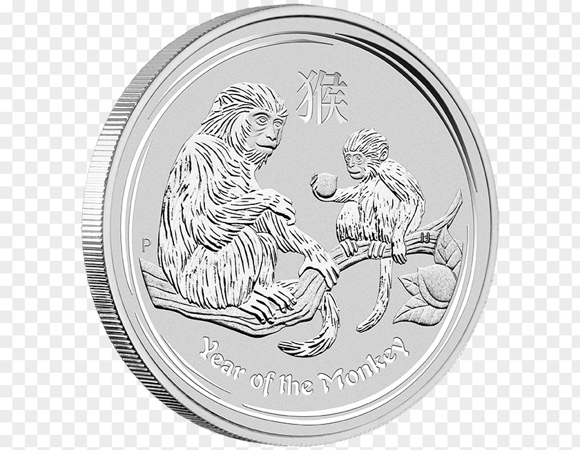 Silver Coin Perth Mint Monkey Bullion PNG