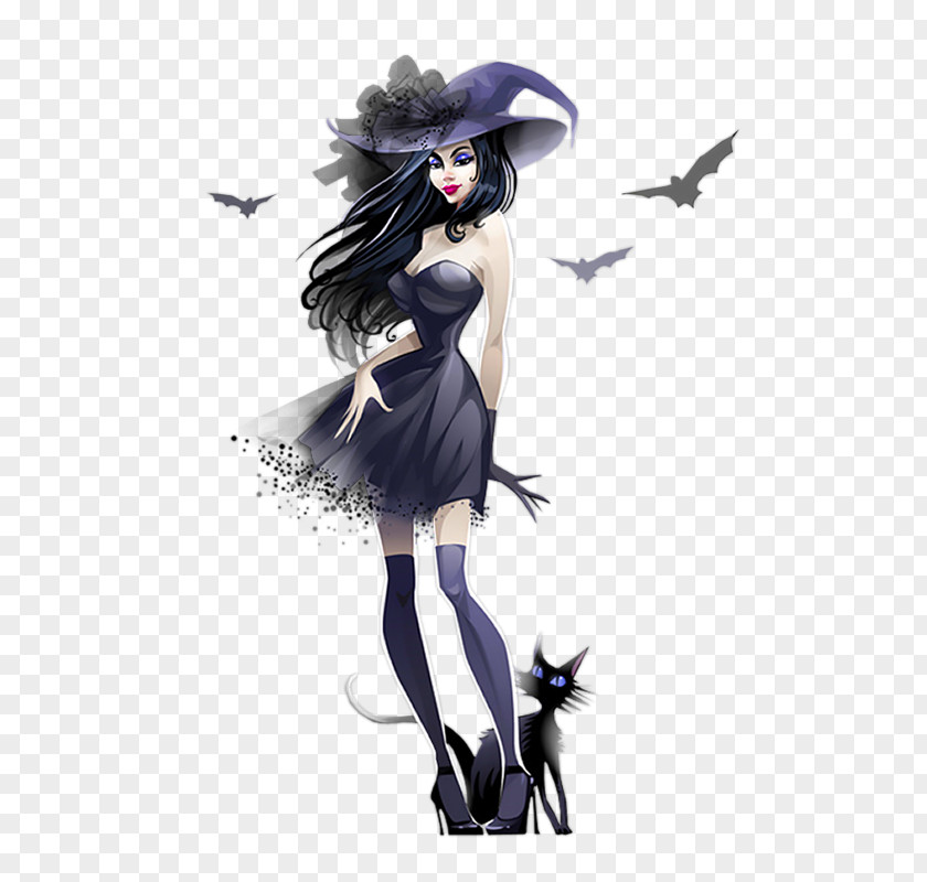 Beauty And The Cartoon Cat Halloween Boszorkxe1ny Day Of Dead Illustration PNG