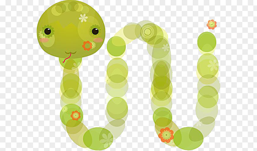 Cute Green Snake Trimeresurus Illustration PNG