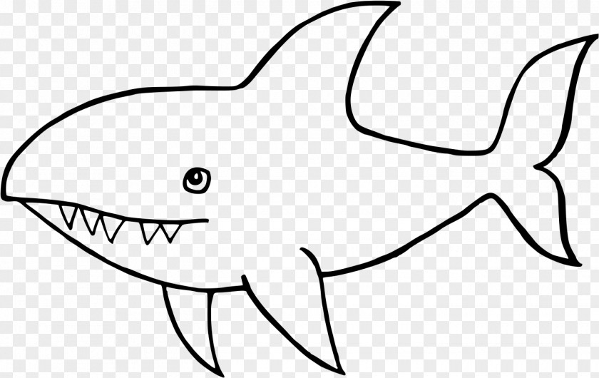 Requiem Shark Mouth Fish White Line Art Lamniformes PNG
