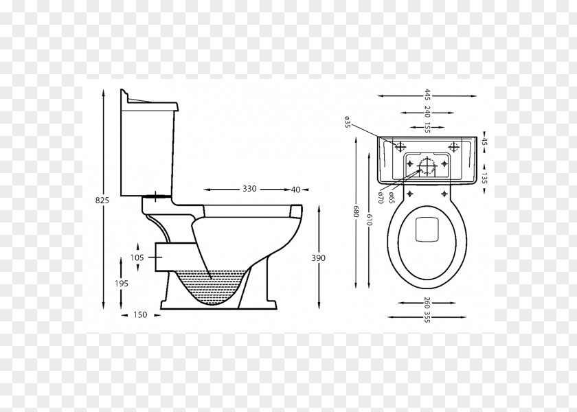 Squat Toilet Technical Drawing Furniture Line Art Diagram PNG