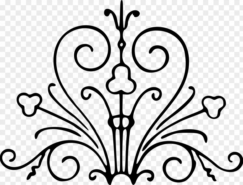 Floral Design Monochrome Clip Art PNG