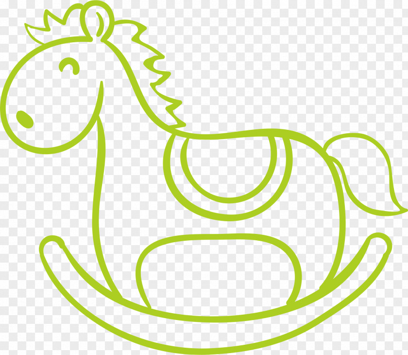 Green Cartoon Horse PNG