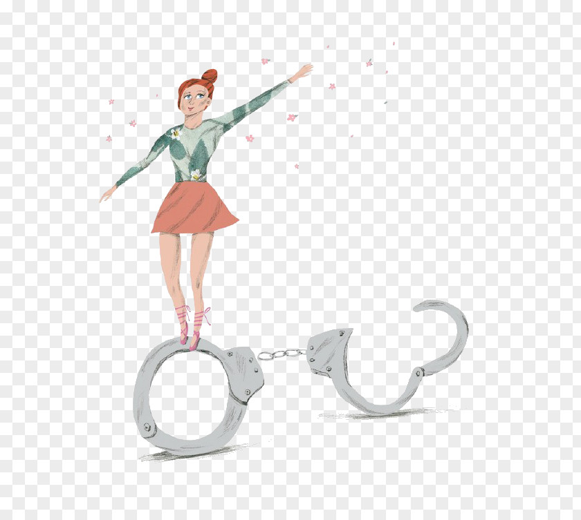 Cartoon Unlock Handcuffs Drawing PNG