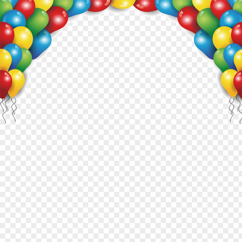Color Balloon Frame Decoration Birthday Greeting Card Poster Party PNG
