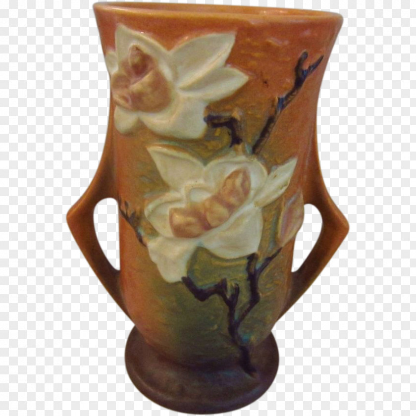 Vase Pottery Ceramic Roseville Blue PNG