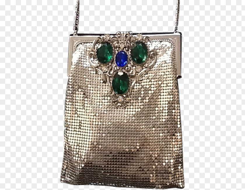 Whiting Davis Handbag Metal Turquoise PNG