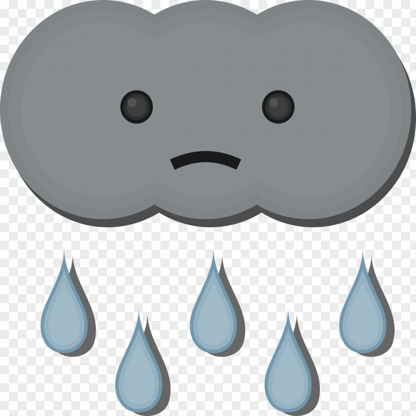 Depressed Little Cloud Rain Sadness Clip Art PNG