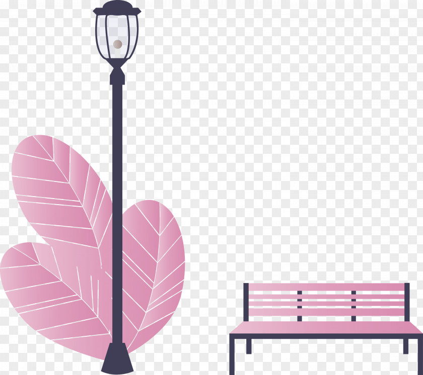 Street Light Park Bench PNG