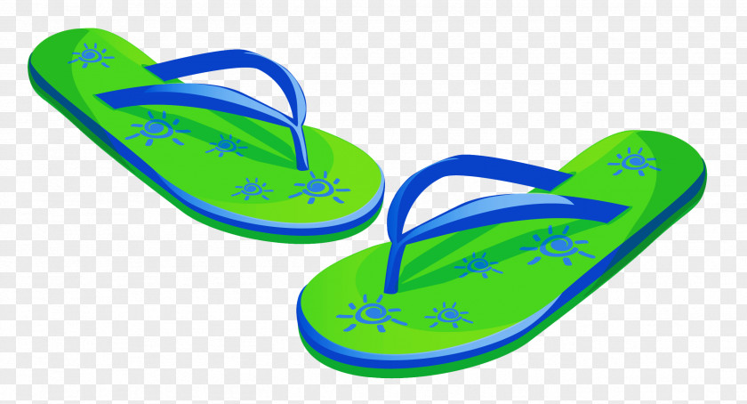 Transparent Green Beach Flip Flops Clipart Flip-flops Clip Art PNG