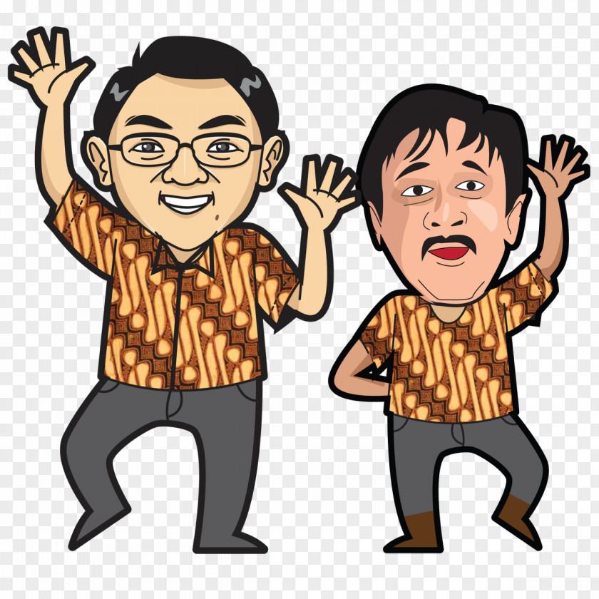 Batik Basuki Tjahaja Purnama Cartoon Clip Art PNG