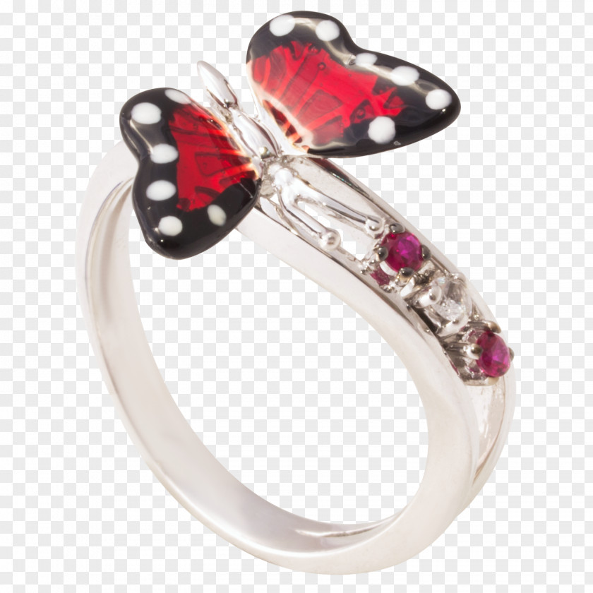 Butterfly Monarch Silver Jewellery Ring PNG