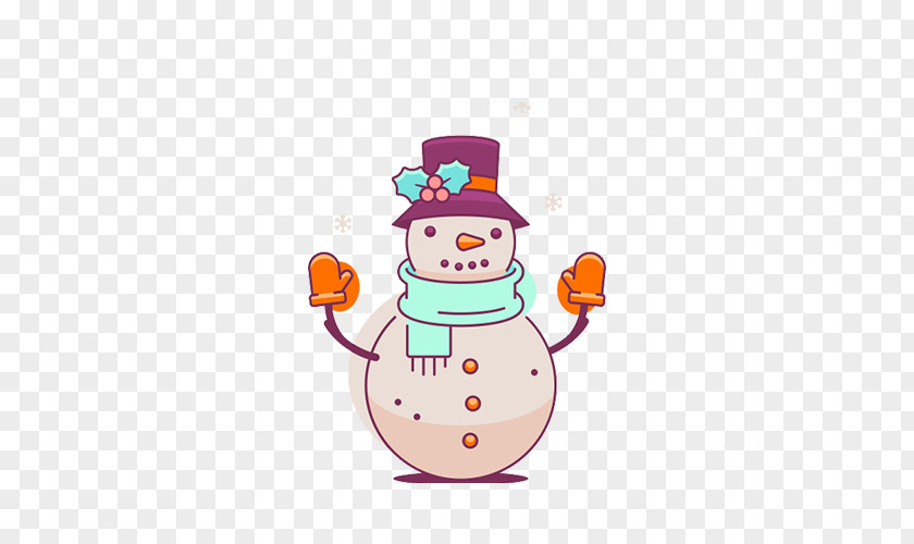 Gloved Cute Snowman Glove Designer Icon PNG