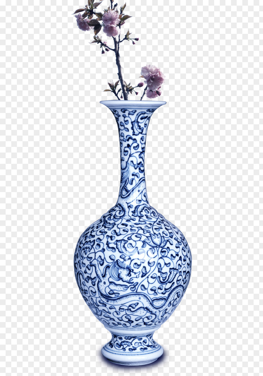 Vase Blue And White Pottery Porcelain PNG