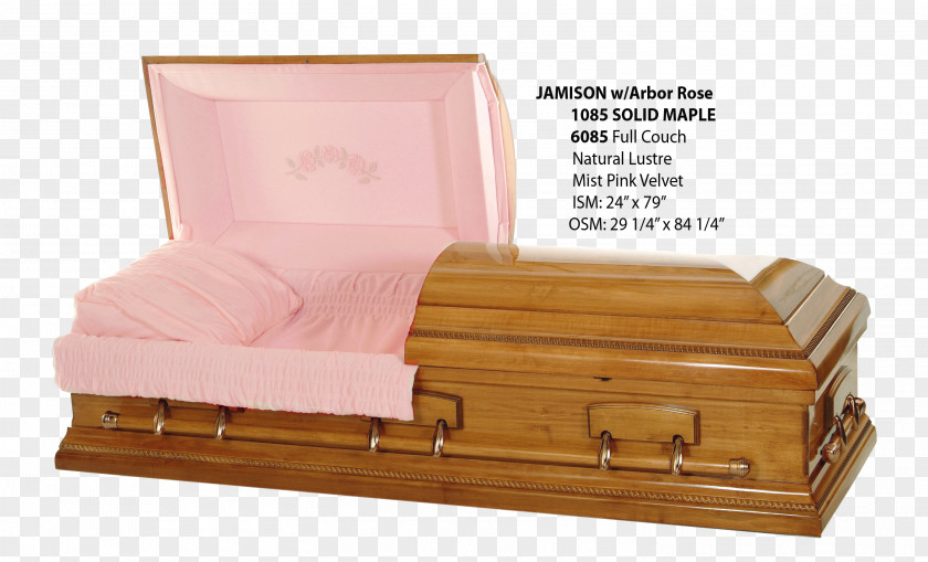 Cherry Wood Coffin Funeral Home Cremation PNG