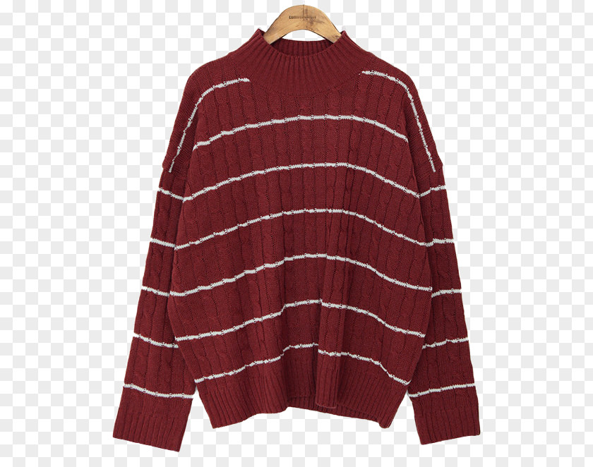 Colored Stripes Sleeve Outerwear Sweater Collar Neck PNG