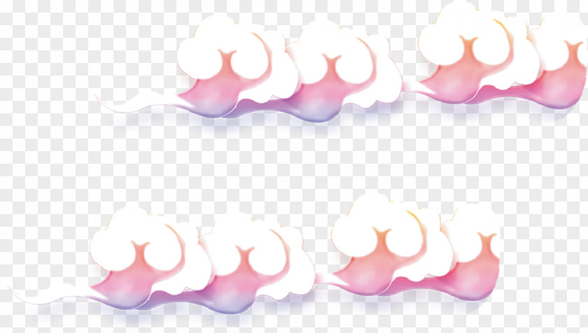 Hand-painted Dream Clouds Purple Tooth PNG