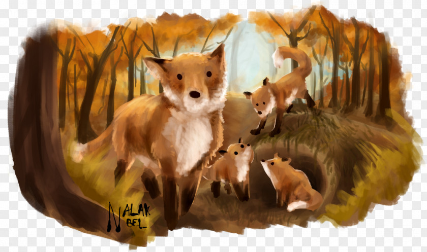 Thistle Watercolor Red Fox Dhole DeviantArt PNG