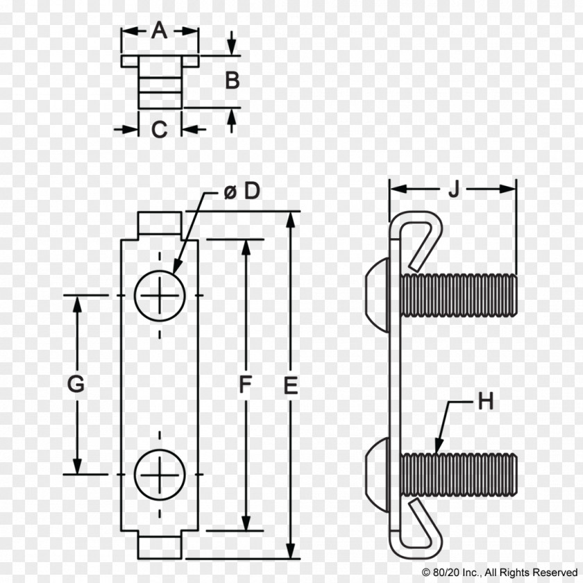 Three Dimensional Door Handle Technical Drawing Diagram PNG