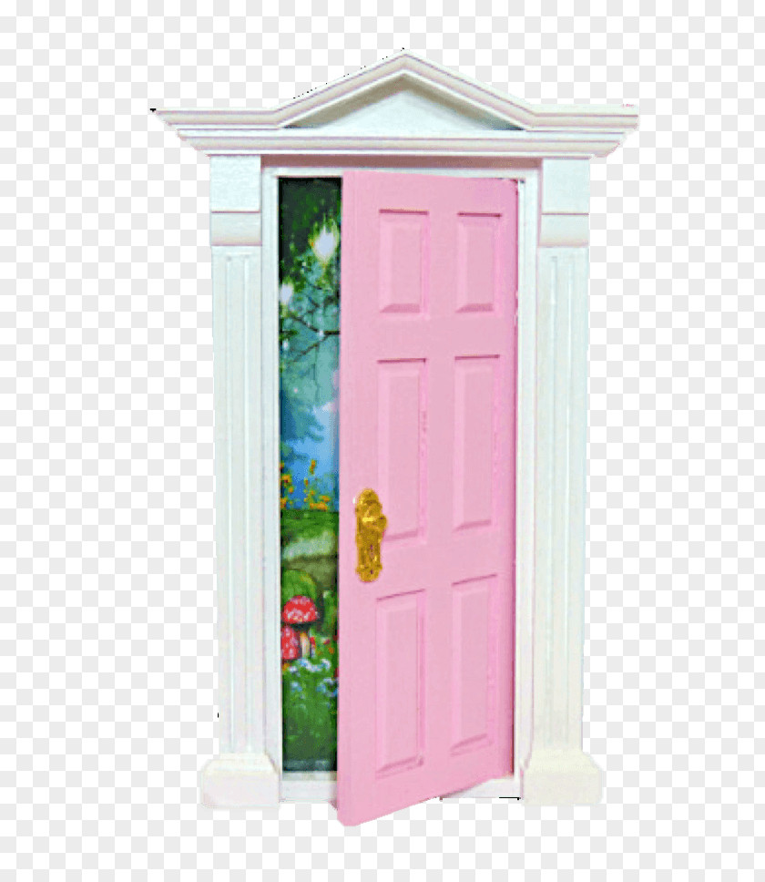 Pink Fairy Opening Doors Window Outhouse PNG