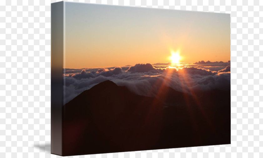 Sunrise Over Sea Haleakalā Gallery Wrap Canvas Stock Photography PNG