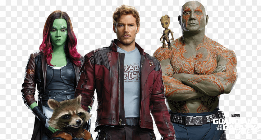 Chris Pratt Gamora Star-Lord Rocket Raccoon Drax The Destroyer Nebula PNG