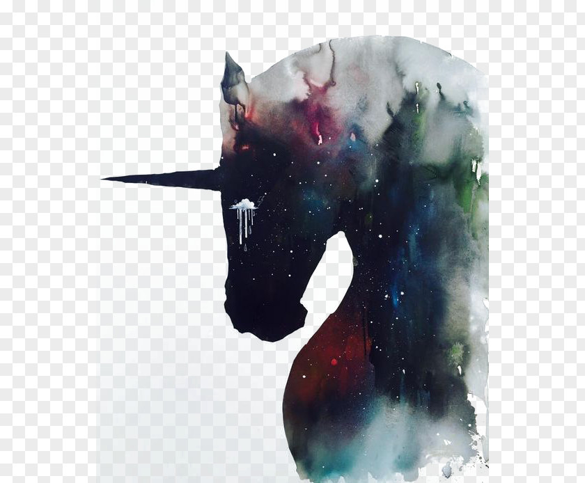 Drawing Silhouette Unicorn The Black We Heart It PNG