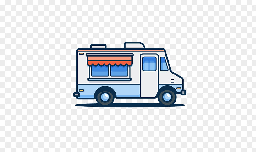 Lovely Simple Travel Diner Car Street Food Truck Illustration PNG
