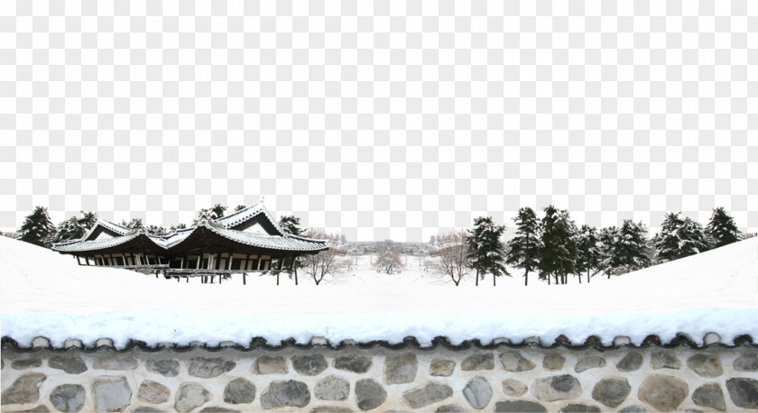 Town Snow Background Material Daxue Winter PNG
