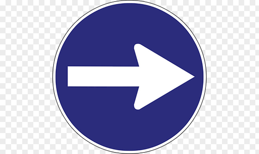 Blue Round Arrow Traffic Sign PNG