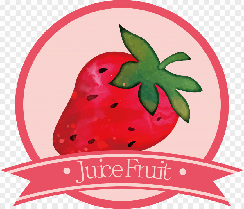 Strawberry Label Design Orange Juice Fruit PNG