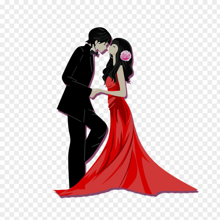 Cartoon Kissing Men And Women Love Template Couple Romance PNG