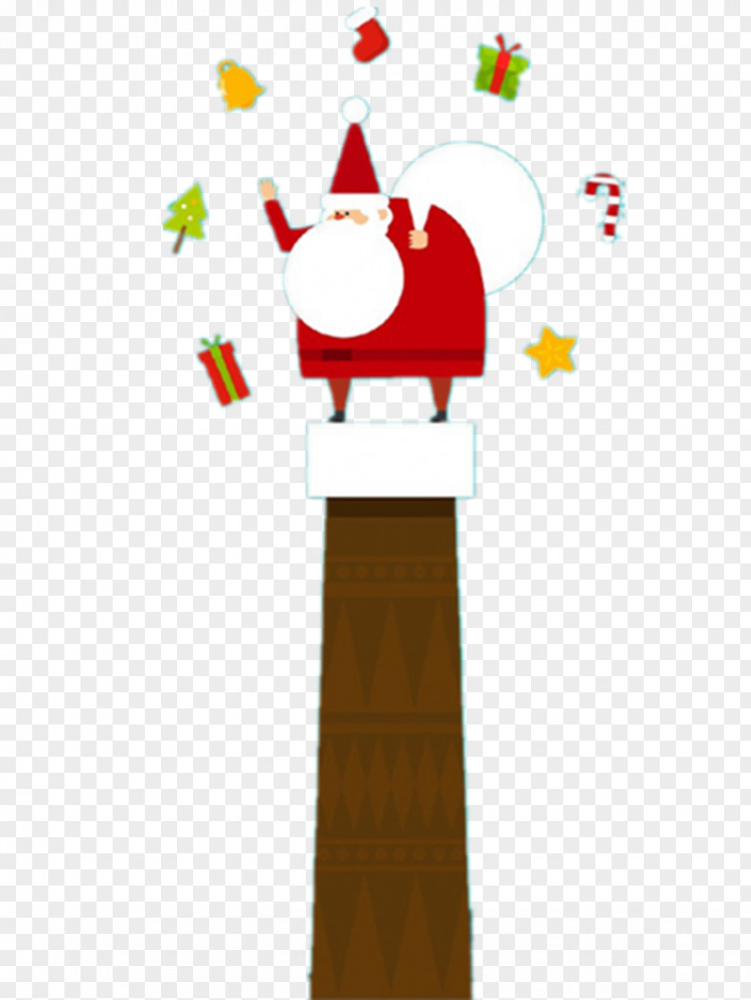 Lovely Santa Claus Christmas Gift Illustration PNG