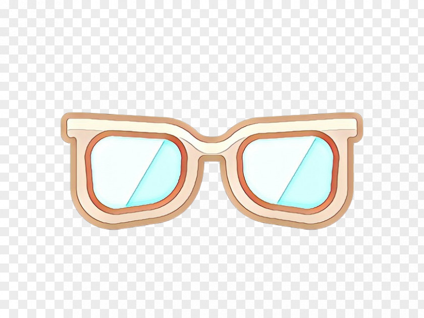 Transparent Material Beige Cartoon Sunglasses PNG