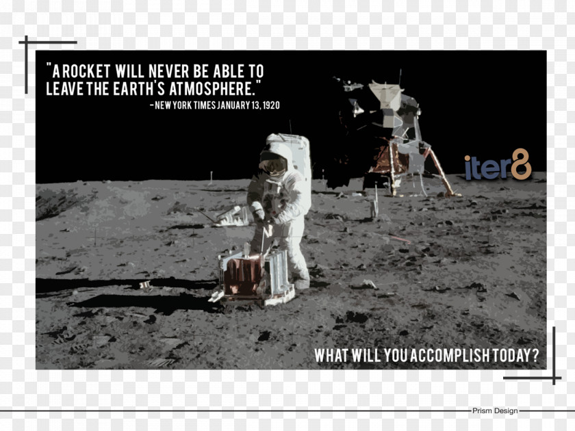 Vision Design Poster Apollo 11 Program Moon Landing Lunar Lander PNG