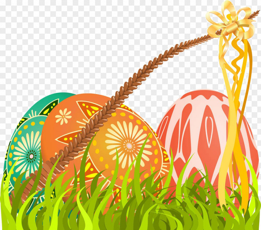 Cartoon Egg Bush Easter Illustration PNG