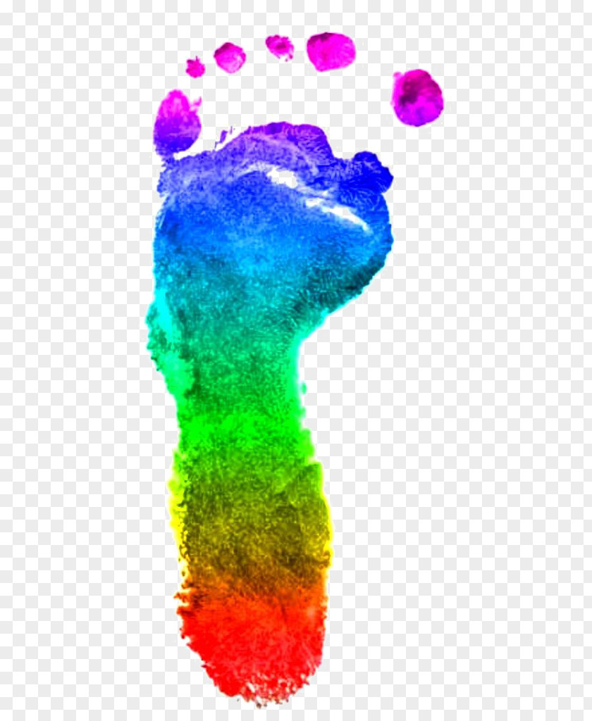 Color Footprints Footprint Rainbow Clip Art PNG