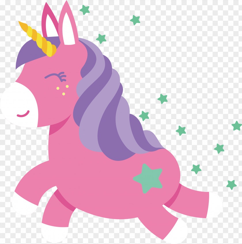 The Pink Running Unicorn Invisible PNG