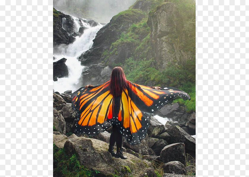 Butterfly Monarch Cape Costume Scarf PNG