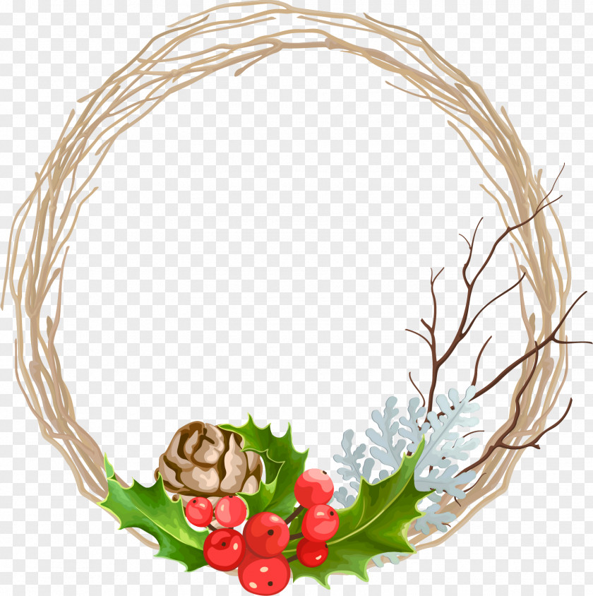 Christmas Decoration Wreath Vector Garland PNG