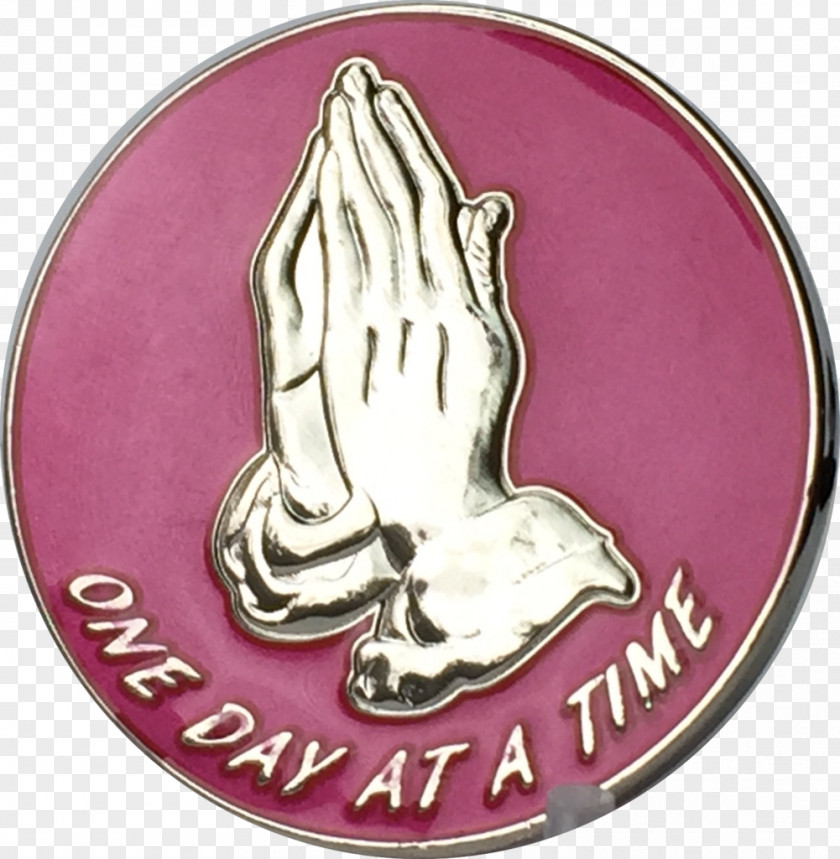 Medal Serenity Prayer Alcoholics Anonymous Praying Hands PNG