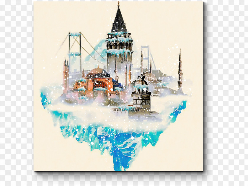 Painting Istanbul Bosphorus Watercolor PNG